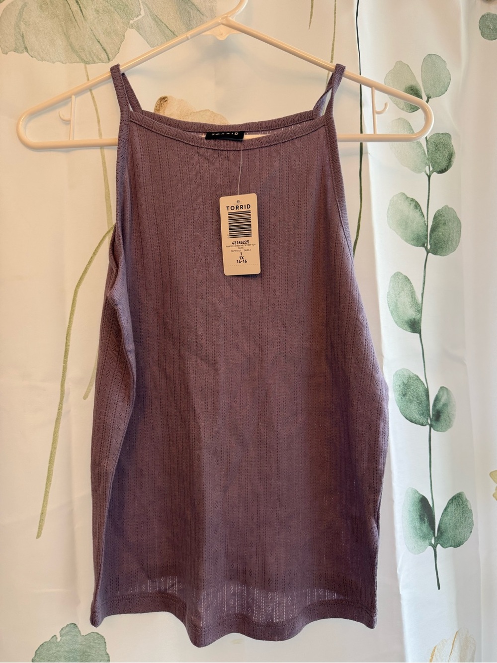 Torrid Mauve Ribbed High-Neck Cami Crop